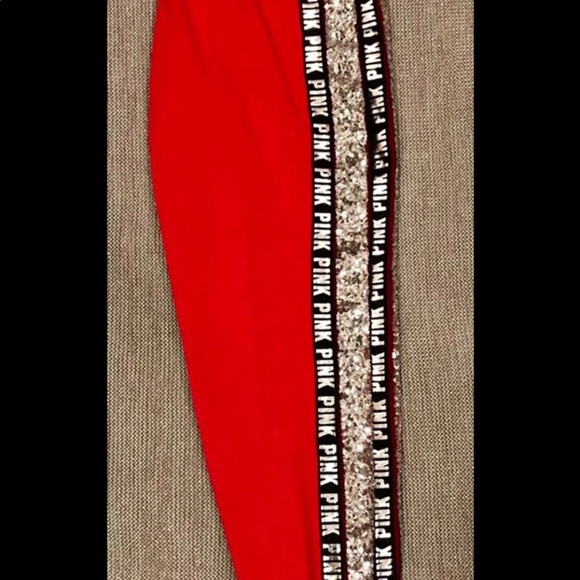 NWT! red PINK Bling Skinny Jogger sz S - Picture 3 of 3